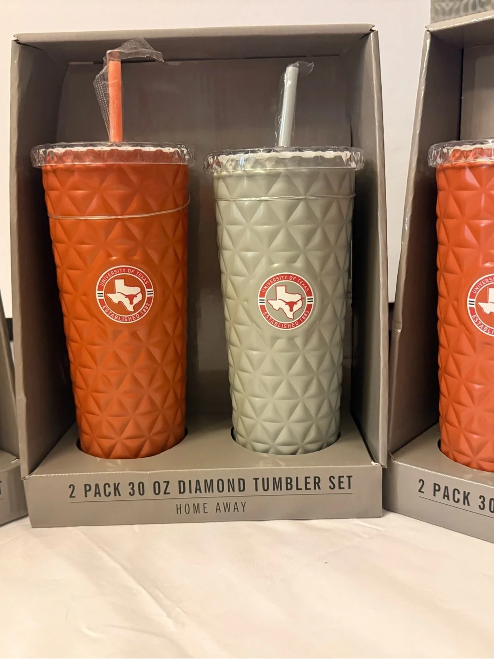 NEW! 2-PACK OF UNIVERSITY of TEXAS 30 oz, Stainless Steel TUMBLERS